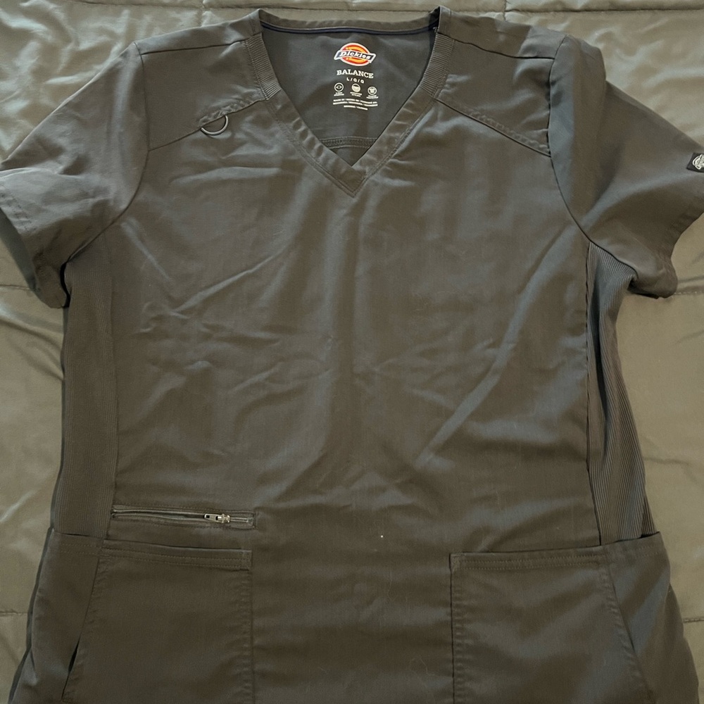 Women’s Dickies Balance Dark Gray V-Neck Medical Scrub Top